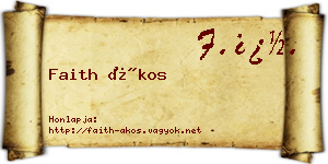 Faith Ákos névjegykártya